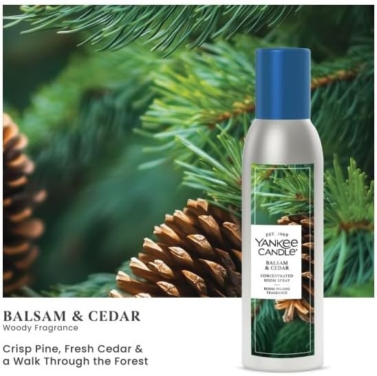 image:imageYankee Candle Room Spray Mystery Box 4 Pack Assorted Scents Long Lasting Home amp Car Air Freshener Odor Eliminator Room Deodorizer 15 oz Each 4 Sprays TotalBalsam Cedar