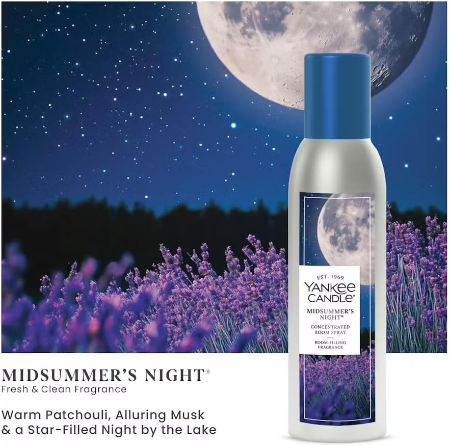 image:imageYankee Candle Room Spray Mystery Box 4 Pack Assorted Scents Long Lasting Home amp Car Air Freshener Odor Eliminator Room Deodorizer 15 oz Each 4 Sprays TotalMidsummers Night