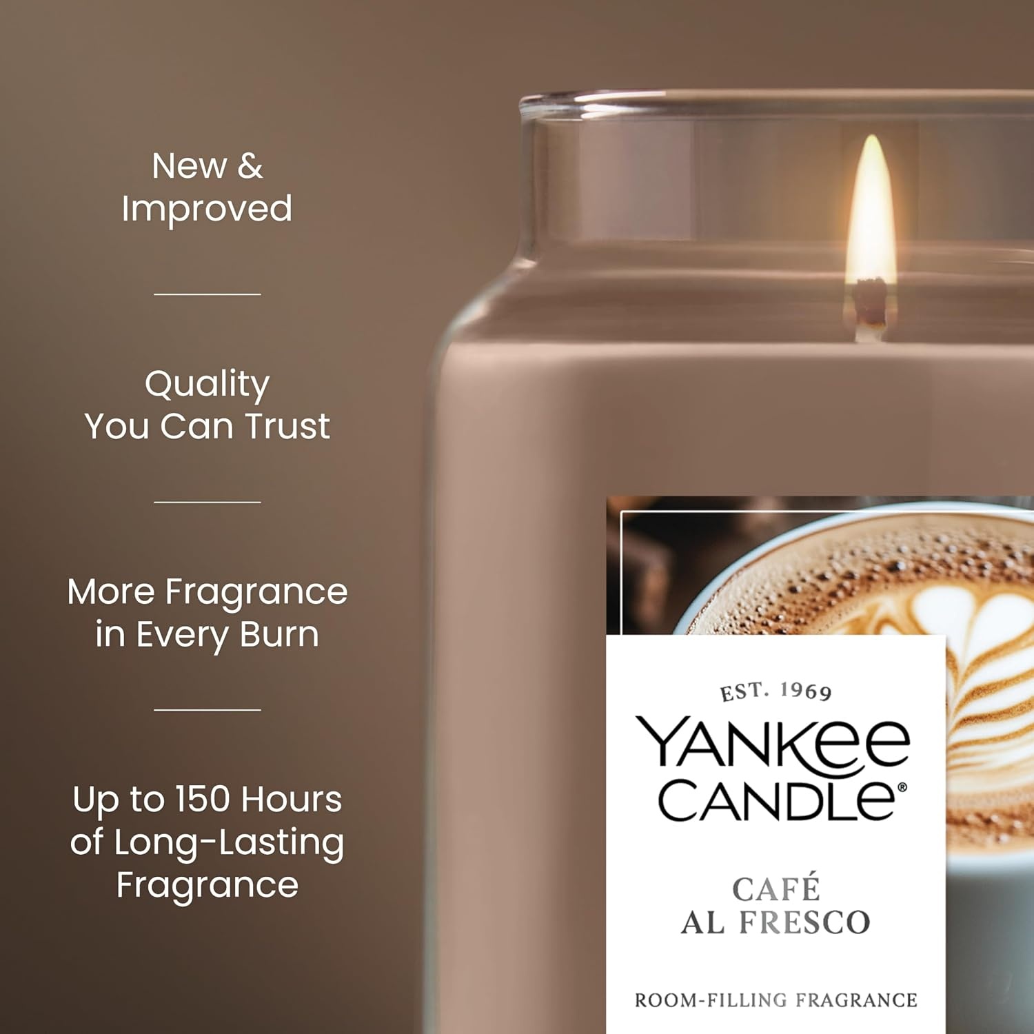 image:imageYankee Candle Salted Caramel Scented Candle 22oz Large Jar Up to 150 Hour Burn Time GiftableCaf Al Fresco