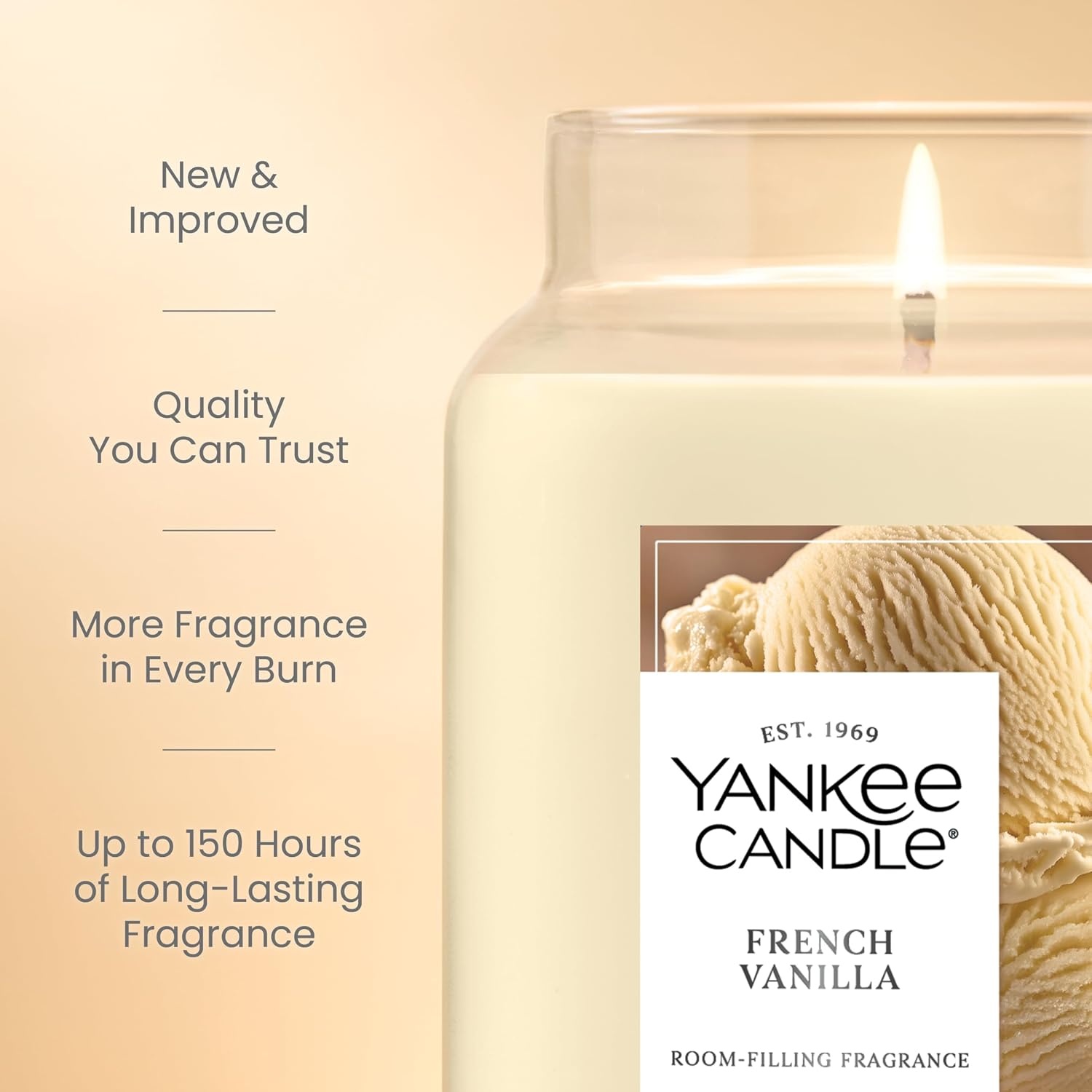 image:imageYankee Candle Salted Caramel Scented Candle 22oz Large Jar Up to 150 Hour Burn Time GiftableFrench Vanilla