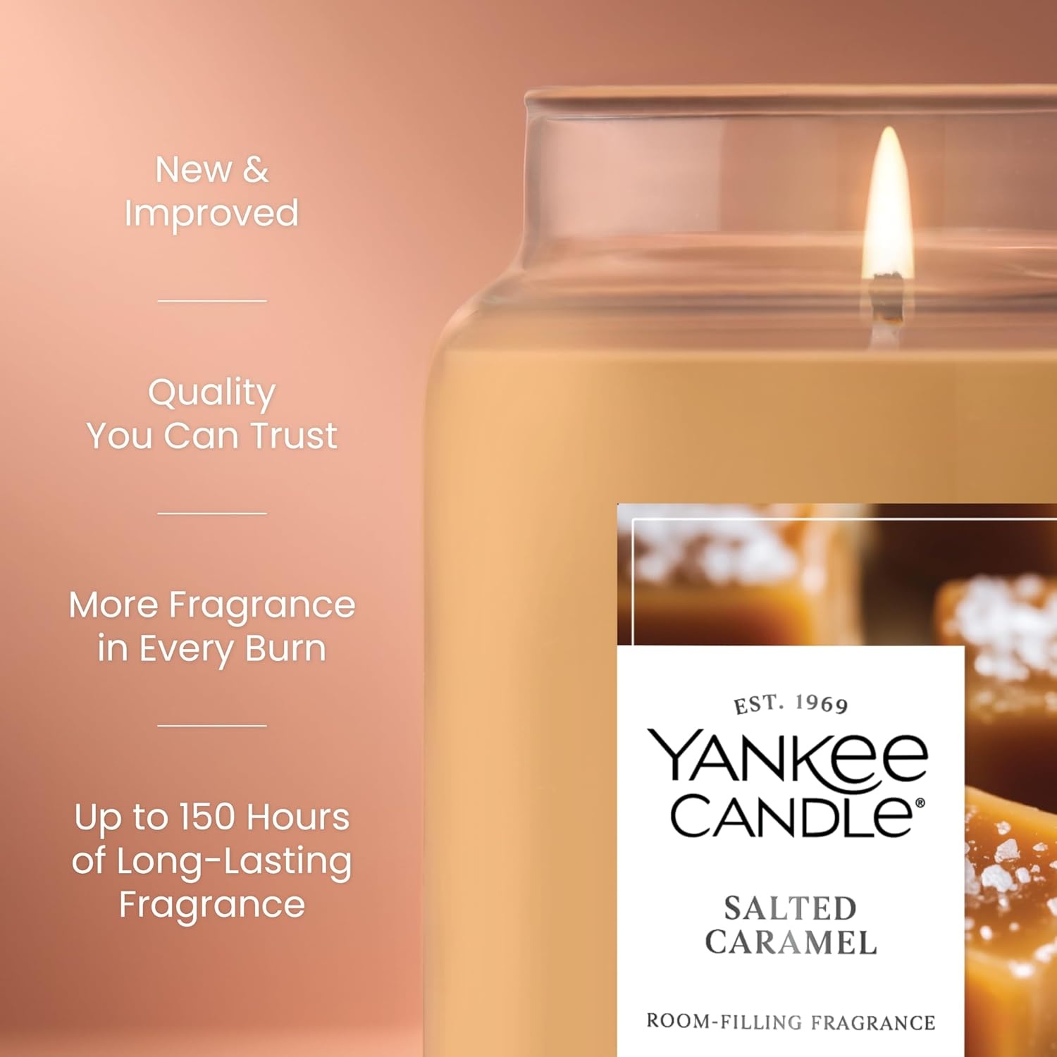 image:imageYankee Candle Salted Caramel Scented Candle 22oz Large Jar Up to 150 Hour Burn Time GiftableSalted Caramel