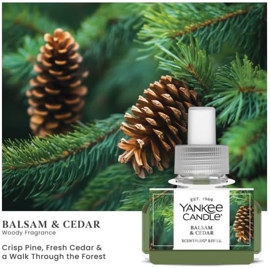 image:imageYankee Candle ScentPlug Refill for Plug in Air Fresheners Scented Oil Refills Long Lasting Home Fragrance Apple Pumpkin Pack of 4Balsam Cedar