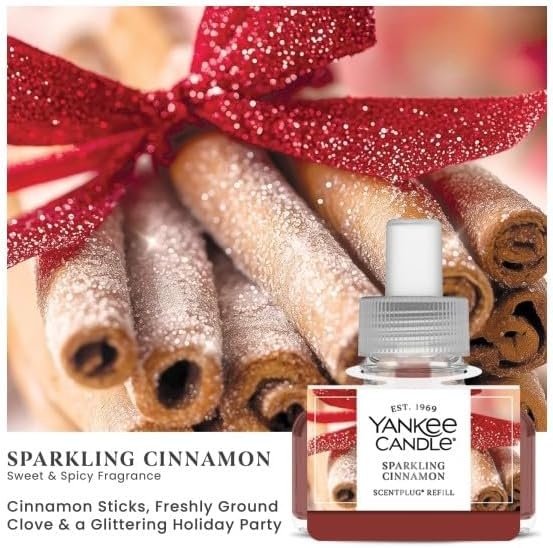 image:imageYankee Candle ScentPlug Refill for Plug in Air Fresheners Scented Oil Refills Long Lasting Home Fragrance Apple Pumpkin Pack of 4Sparkling Cinnamon