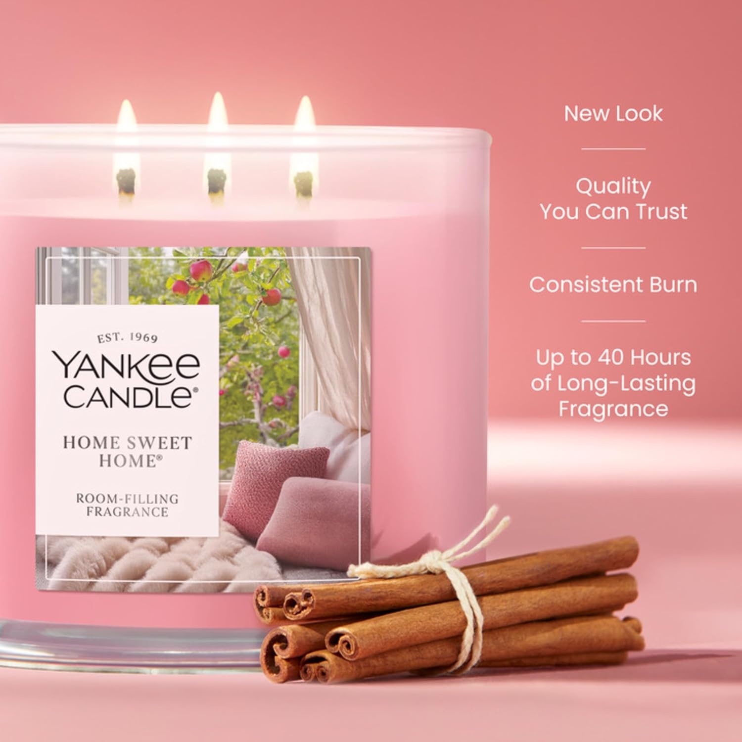 image:imageYankee Candle Signature Large Tumbler Candle Cinnamon Stick Scented Candle 20 oz 2Wick Premium Plant Wax Blend Over 60 Hours Burn TimeHome Sweet Home