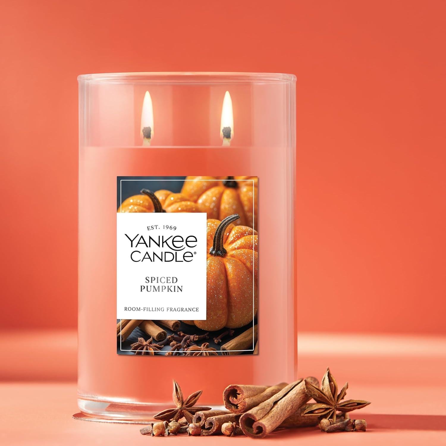 image:imageYankee Candle Signature Large Tumbler Candle Cinnamon Stick Scented Candle 20 oz 2Wick Premium Plant Wax Blend Over 60 Hours Burn TimeSpiced Pumpkin