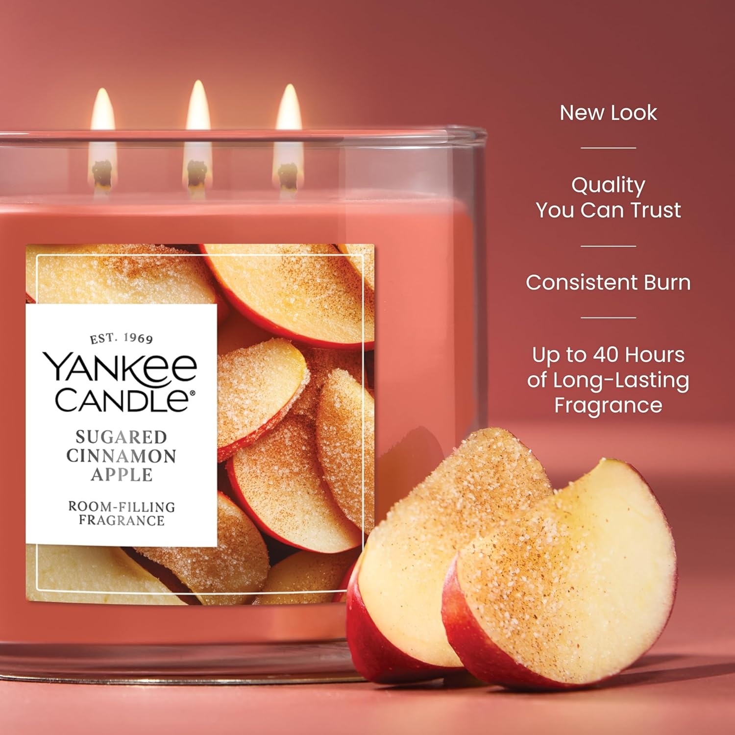 image:imageYankee Candle Signature Large Tumbler Candle Cinnamon Stick Scented Candle 20 oz 2Wick Premium Plant Wax Blend Over 60 Hours Burn TimeSugared Cinnamon Apple