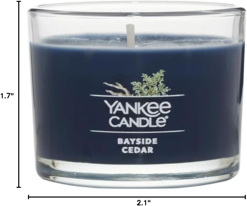image:imageYankee Candle Signature Votive Mini Candle Jar Bayside Cedar Scent Natural Soy Wax Blend Candle with Natural Fiber Wick 13 OZ Glass Jar Pack of 12Bayside Cedar