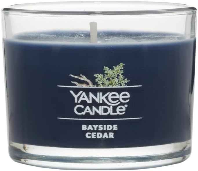 image:imageYankee Candle Signature Votive Mini Candle Jar Bayside Cedar Scent Natural Soy Wax Blend Candle with Natural Fiber Wick 13 OZ Glass Jar Pack of 12Bayside Cedar