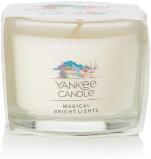 image:imageYankee Candle Signature Votive Mini Candle Jar Bayside Cedar Scent Natural Soy Wax Blend Candle with Natural Fiber Wick 13 OZ Glass Jar Pack of 12Magical Bright Lights