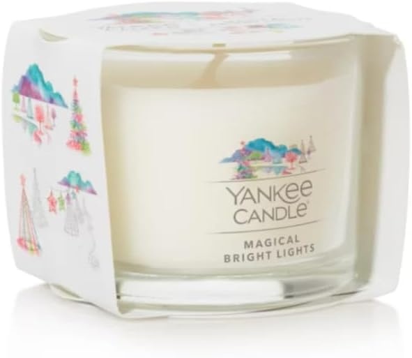 image:imageYankee Candle Signature Votive Mini Candle Jar Bayside Cedar Scent Natural Soy Wax Blend Candle with Natural Fiber Wick 13 OZ Glass Jar Pack of 12Magical Bright Lights