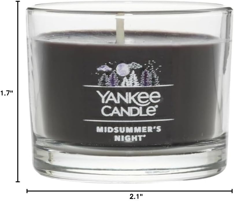 image:imageYankee Candle Signature Votive Mini Candle Jar Bayside Cedar Scent Natural Soy Wax Blend Candle with Natural Fiber Wick 13 OZ Glass Jar Pack of 12Midsummers Night