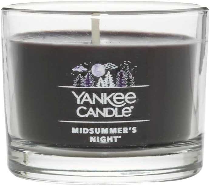 image:imageYankee Candle Signature Votive Mini Candle Jar Bayside Cedar Scent Natural Soy Wax Blend Candle with Natural Fiber Wick 13 OZ Glass Jar Pack of 12Midsummers Night