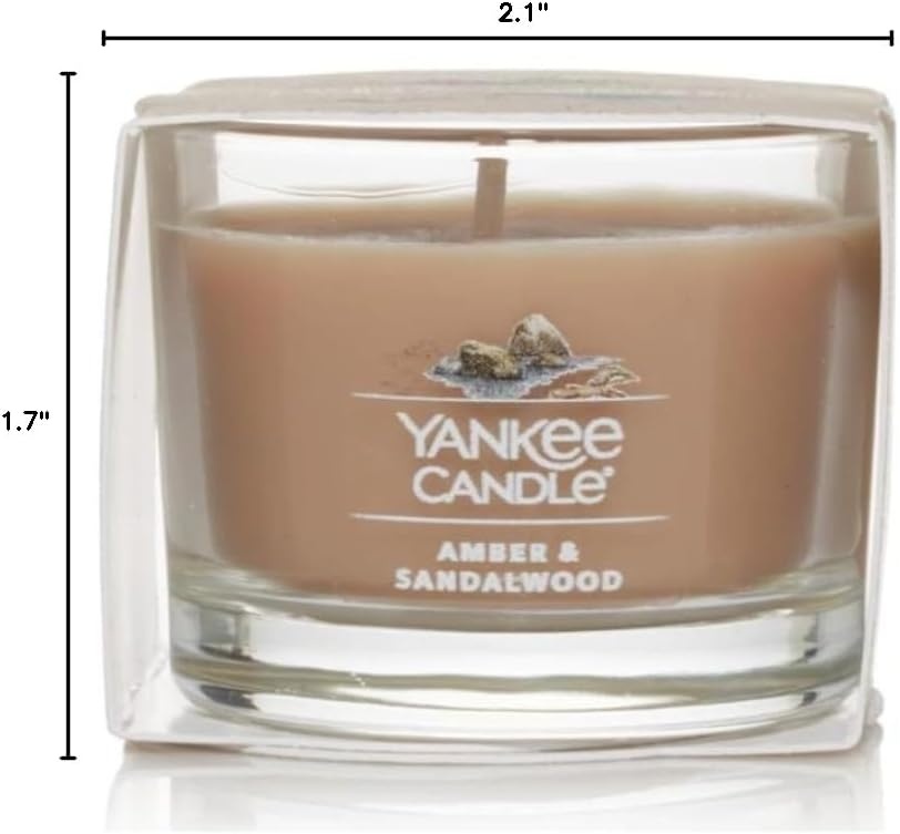 image:imageYankee Candle Signature Votive Mini Candle Jar Spiced Pumpkin Scent Natural Soy Wax Blend Candle with Natural Fiber Wick 13 OZ Glass Jar Pack of 12Amber Sandalwood