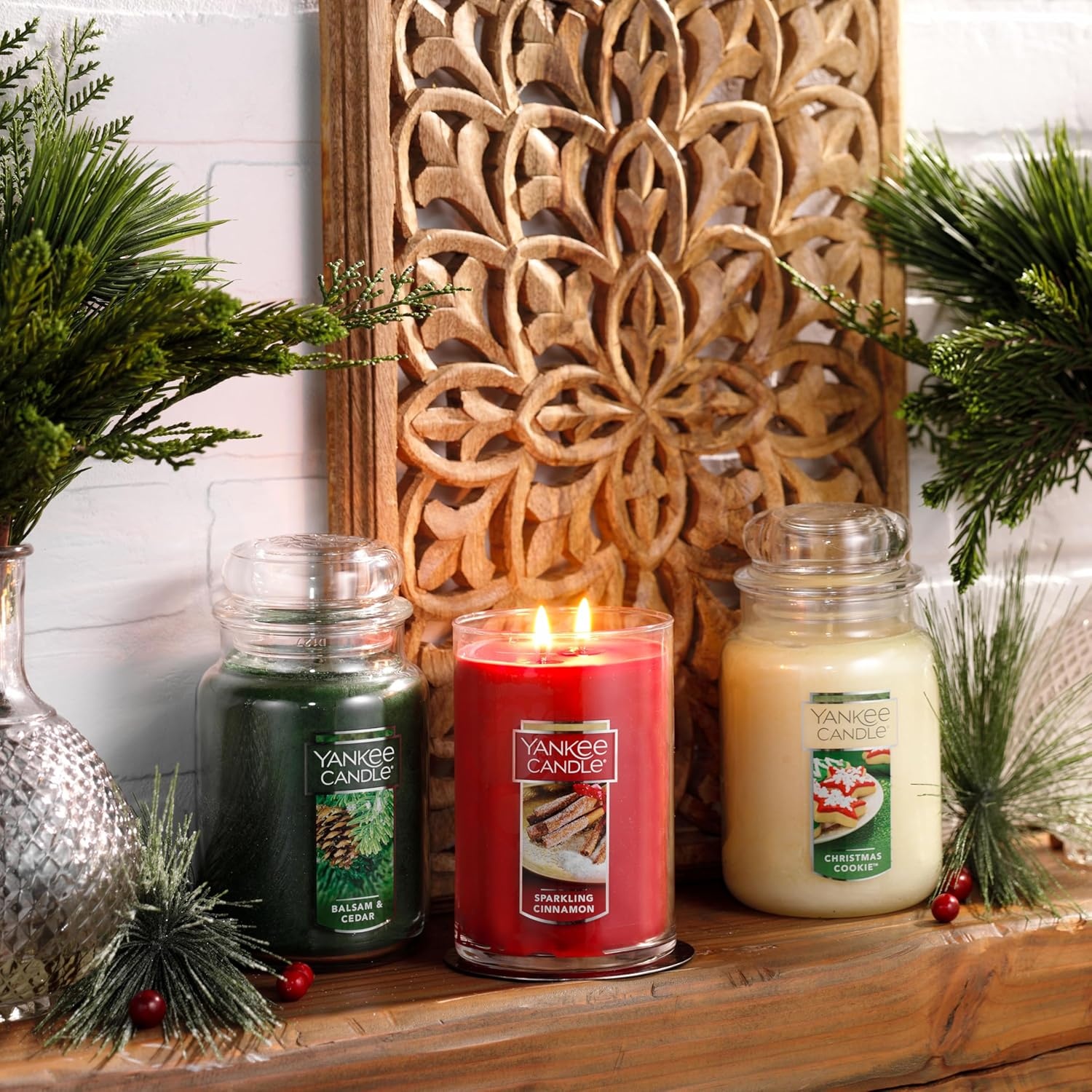 image:imageYankee Candle Sparkling Cinnamon Scented Classic 22oz Large Jar Single Wick Candle Over 110 Hours of Burn TimeBalsam Cedar