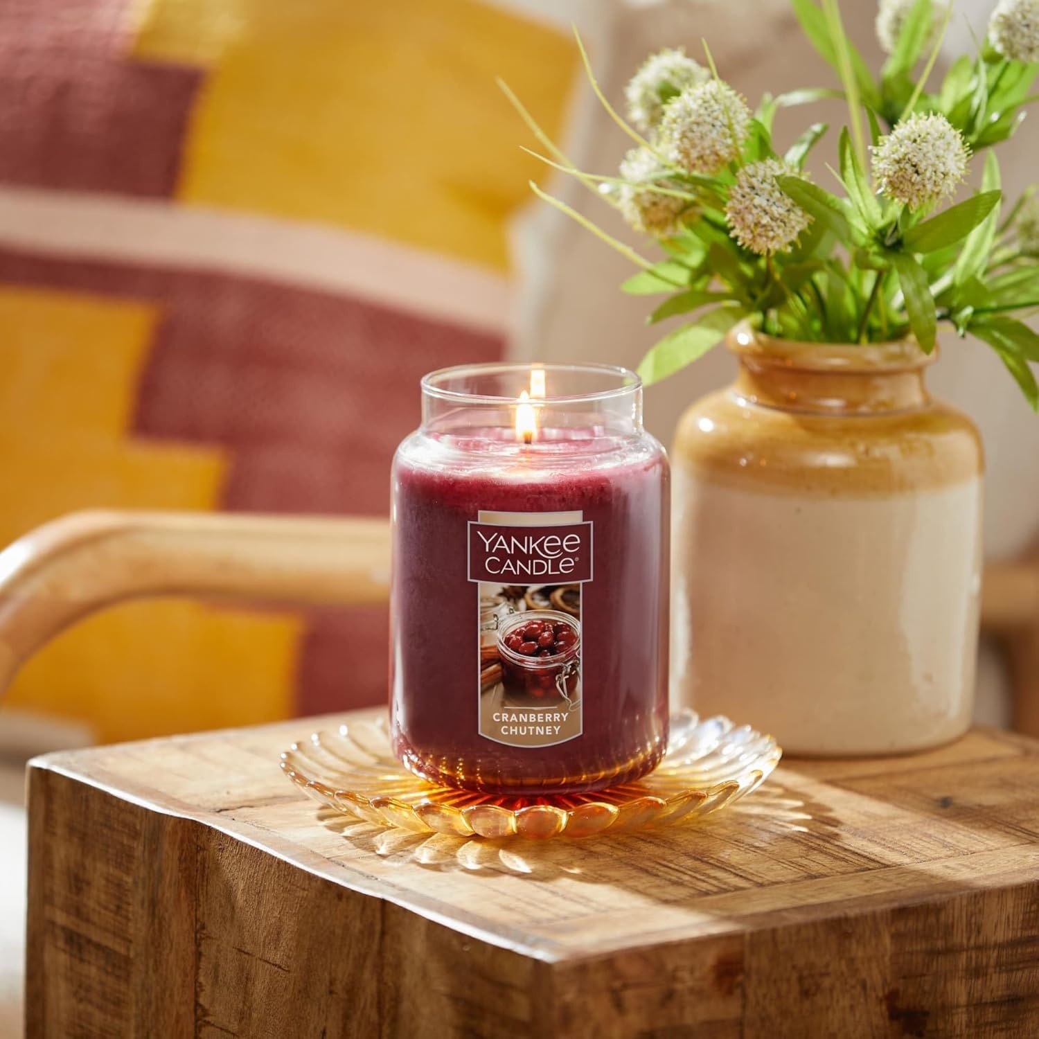 image:imageYankee Candle Sparkling Cinnamon Scented Classic 22oz Large Jar Single Wick Candle Over 110 Hours of Burn TimeCranberry Chutney