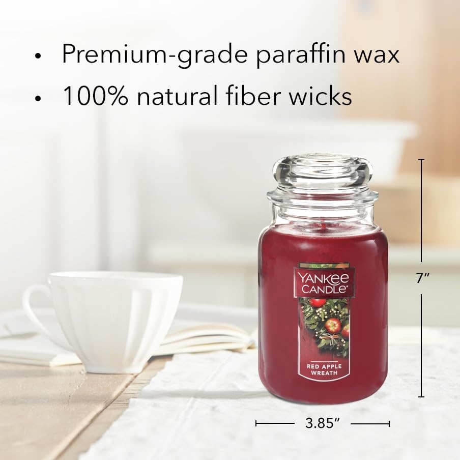 image:imageYankee Candle Sparkling Cinnamon Scented Classic 22oz Large Jar Single Wick Candle Over 110 Hours of Burn TimeRed Apple Wreath