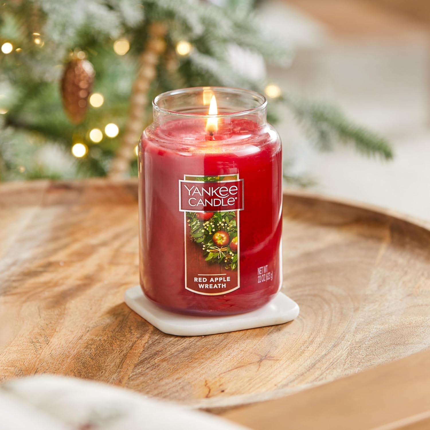 image:imageYankee Candle Sparkling Cinnamon Scented Classic 22oz Large Jar Single Wick Candle Over 110 Hours of Burn TimeRed Apple Wreath