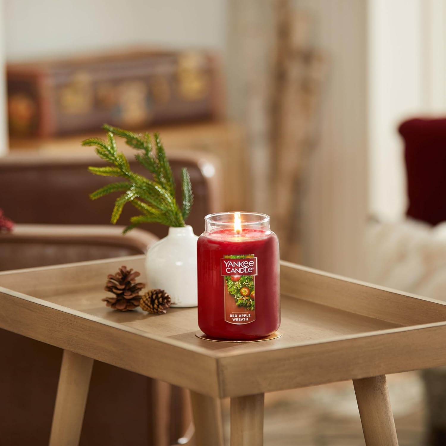 image:imageYankee Candle Sparkling Cinnamon Scented Classic 22oz Large Jar Single Wick Candle Over 110 Hours of Burn TimeRed Apple Wreath