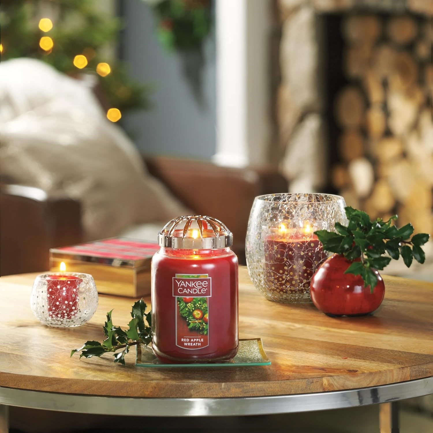 image:imageYankee Candle Sparkling Cinnamon Scented Classic 22oz Large Jar Single Wick Candle Over 110 Hours of Burn TimeRed Apple Wreath