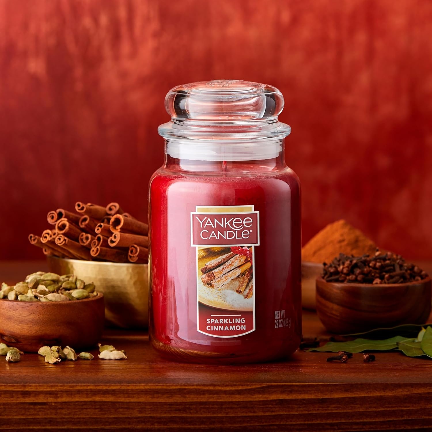 image:imageYankee Candle Sparkling Cinnamon Scented Classic 22oz Large Jar Single Wick Candle Over 110 Hours of Burn TimeSparkling Cinnamon