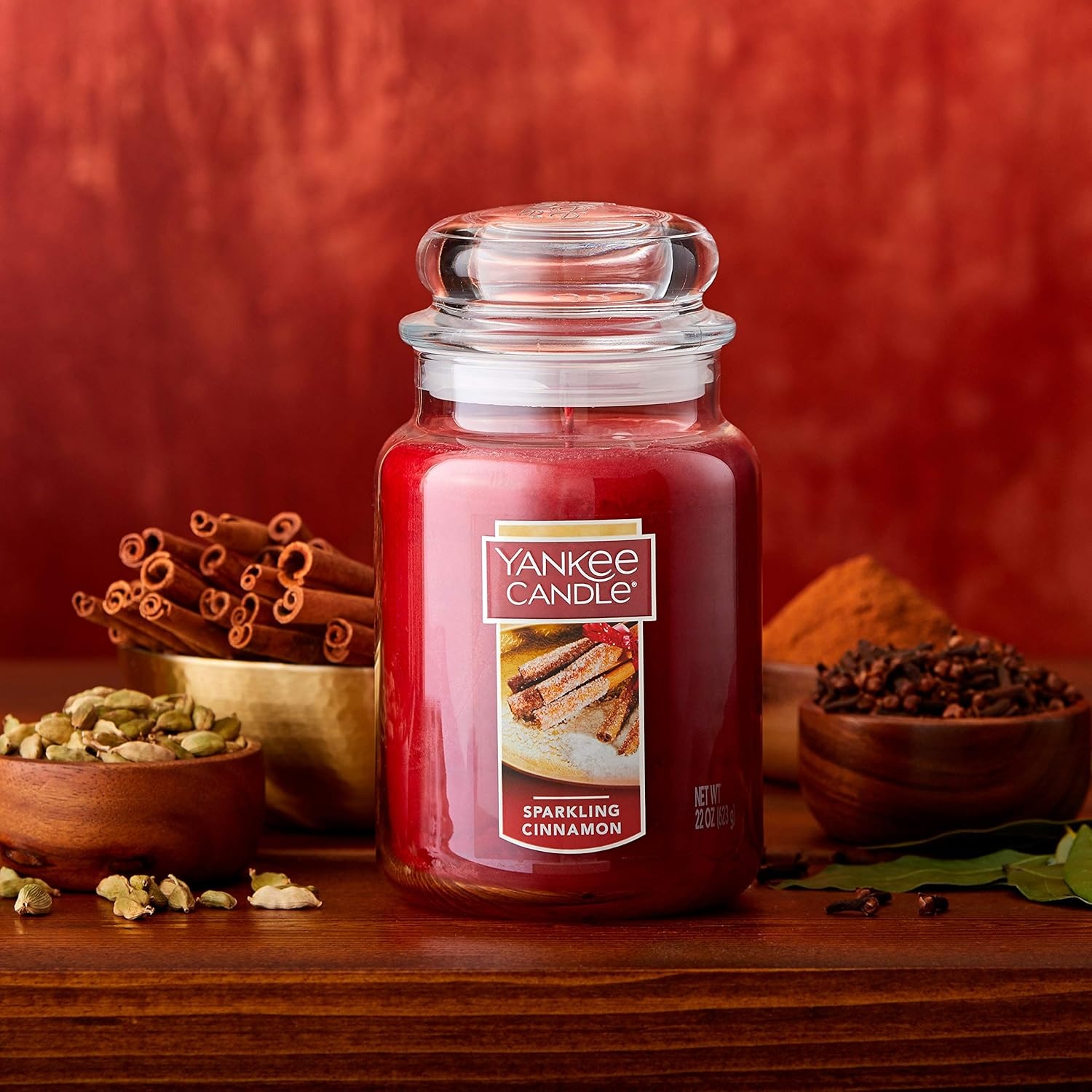 image:imageYankee Candle Sparkling Cinnamon Scented Classic 22oz Large Jar Single Wick Candle Over 110 Hours of Burn TimeSparkling Cinnamon