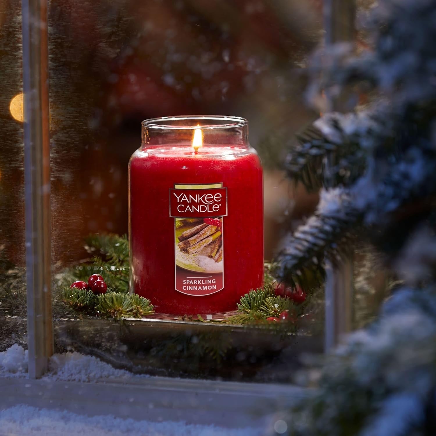 image:imageYankee Candle Sparkling Cinnamon Scented Classic 22oz Large Jar Single Wick Candle Over 110 Hours of Burn TimeSparkling Cinnamon