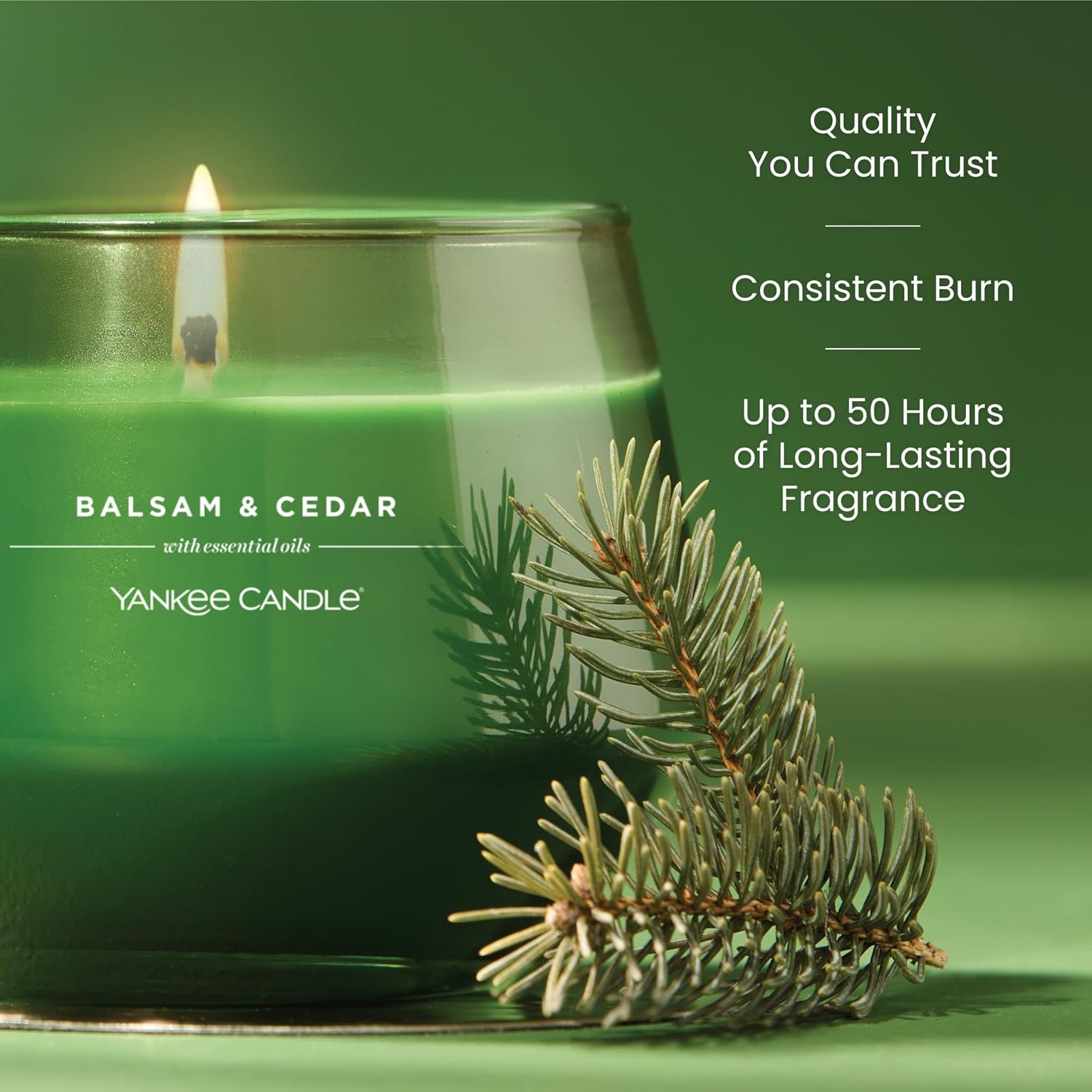 image:imageYankee Candle Studio Scented Candle Single Wick Jar Candle for Home Fragrance Premium Plant Wax Blend Long Lasting Burn Balsam amp Cedar Pack of 1Balsam Cedar