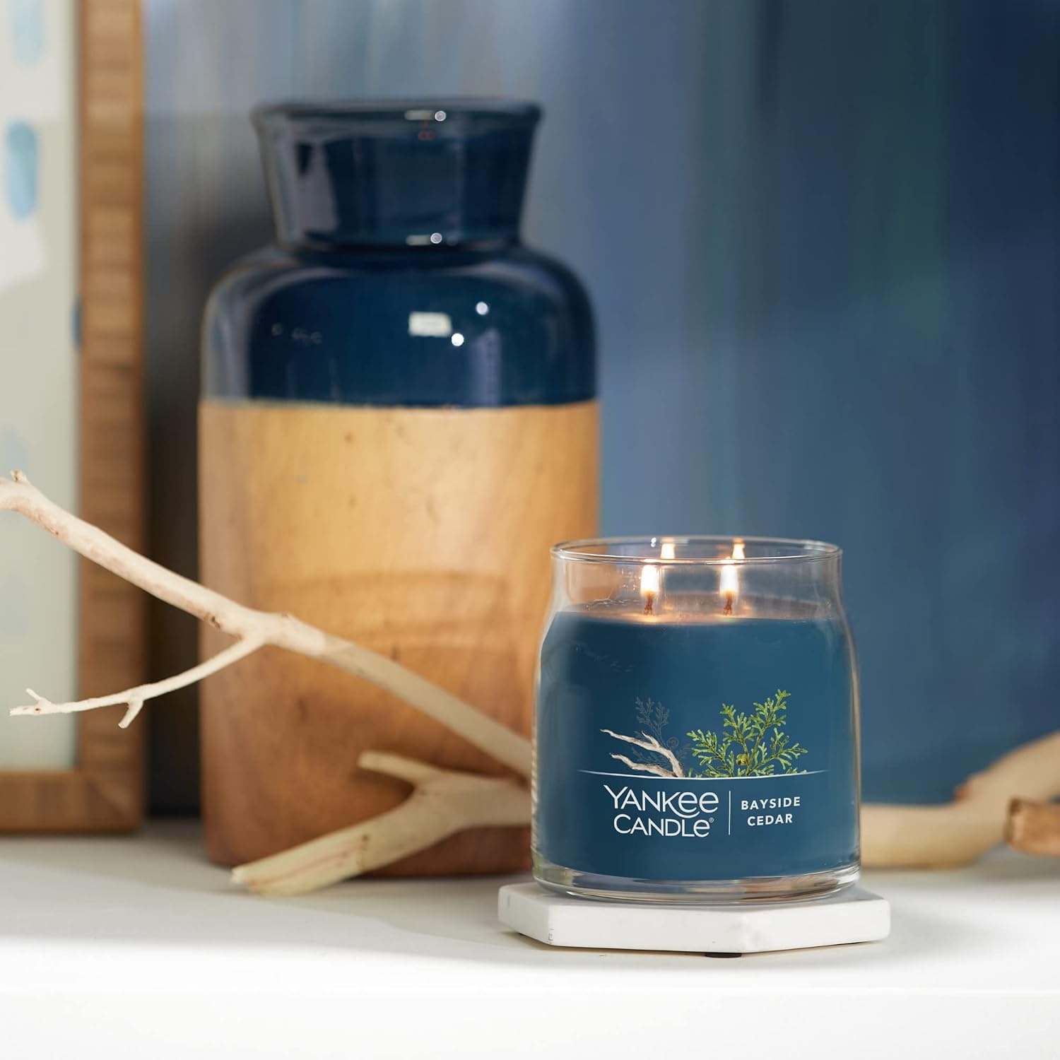 image:imageYankee Candle Studio Scented Candle Single Wick Jar Candle for Home Fragrance Premium Plant Wax Blend Long Lasting Burn Balsam amp Cedar Pack of 1Fresh