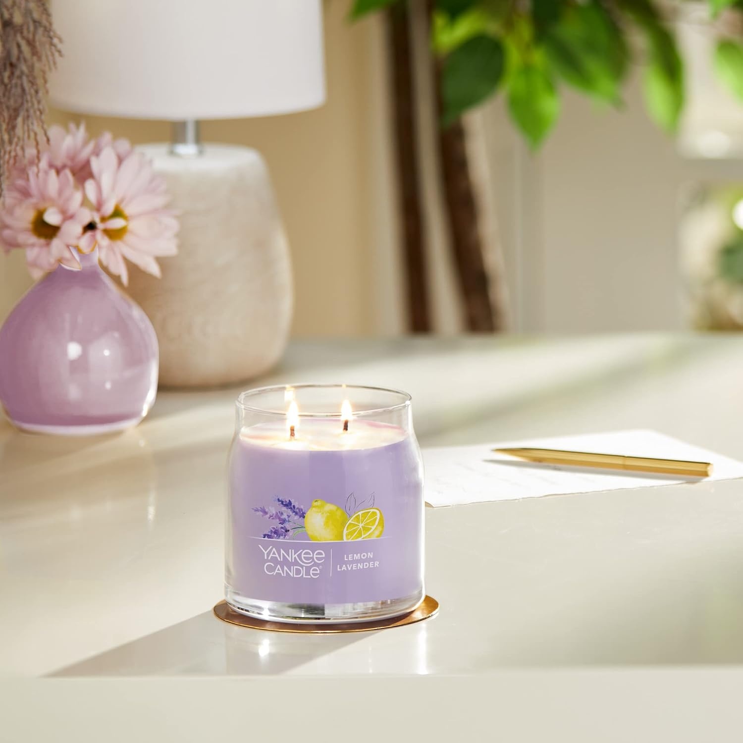 image:imageYankee Candle Studio Scented Candle Single Wick Jar Candle for Home Fragrance Premium Plant Wax Blend Long Lasting Burn Balsam amp Cedar Pack of 1Lemon Lavender