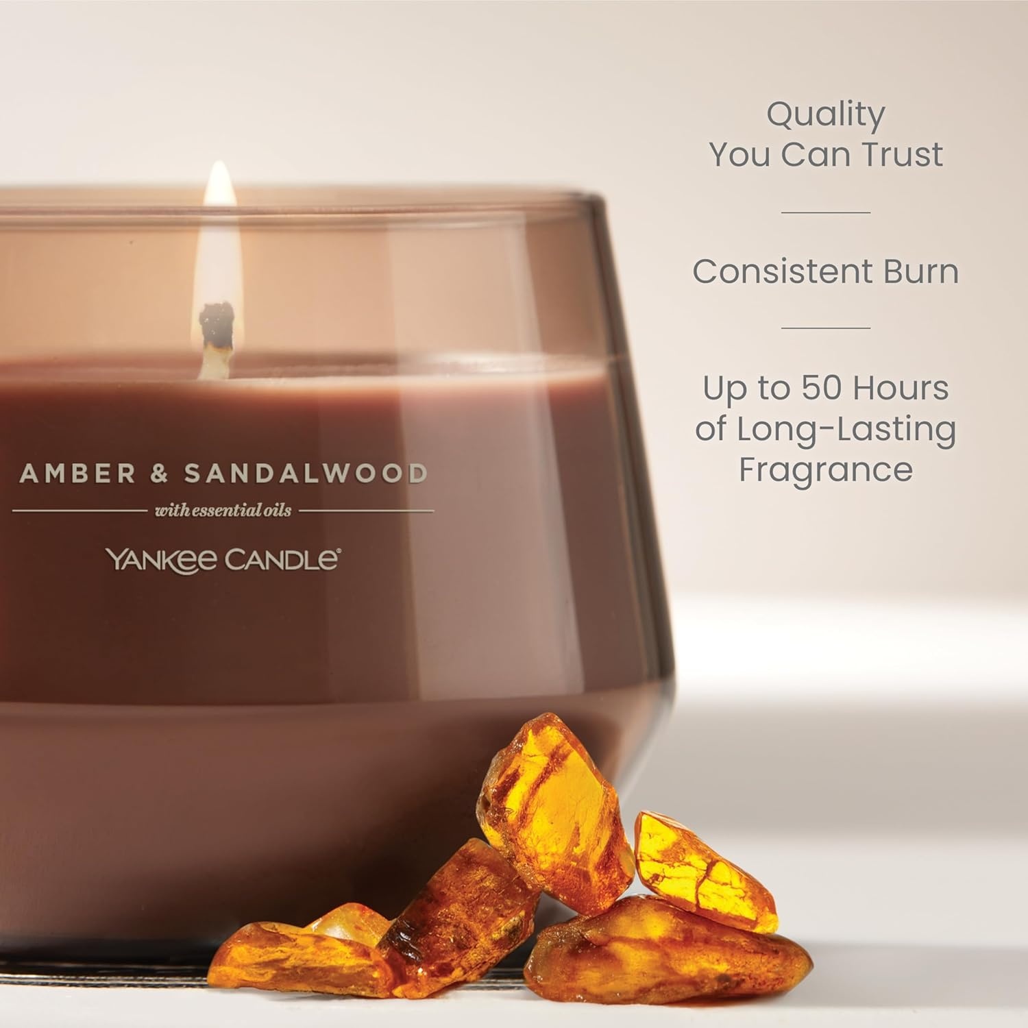 image:imageYankee Candle Studio Scented Candle Single Wick Jar Candle for Home Fragrance Premium Plant Wax Blend Long Lasting Burn Dried Lavender amp Oak Pack of 1Amber Sandalwood