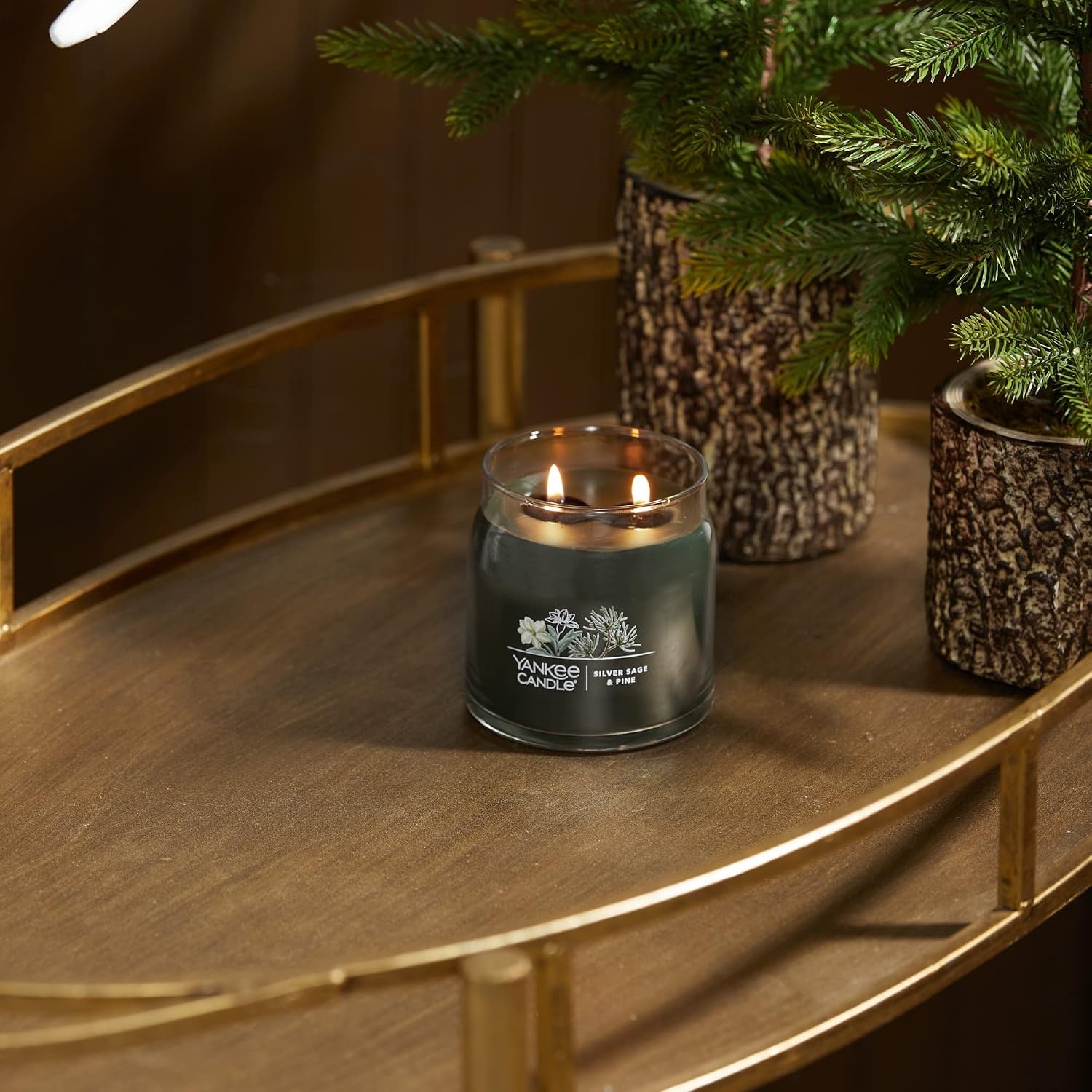 image:imageYankee Candle Studio Scented Candle Single Wick Jar Candle for Home Fragrance Premium Plant Wax Blend Long Lasting Burn Dried Lavender amp Oak Pack of 1Silver Sage Pine