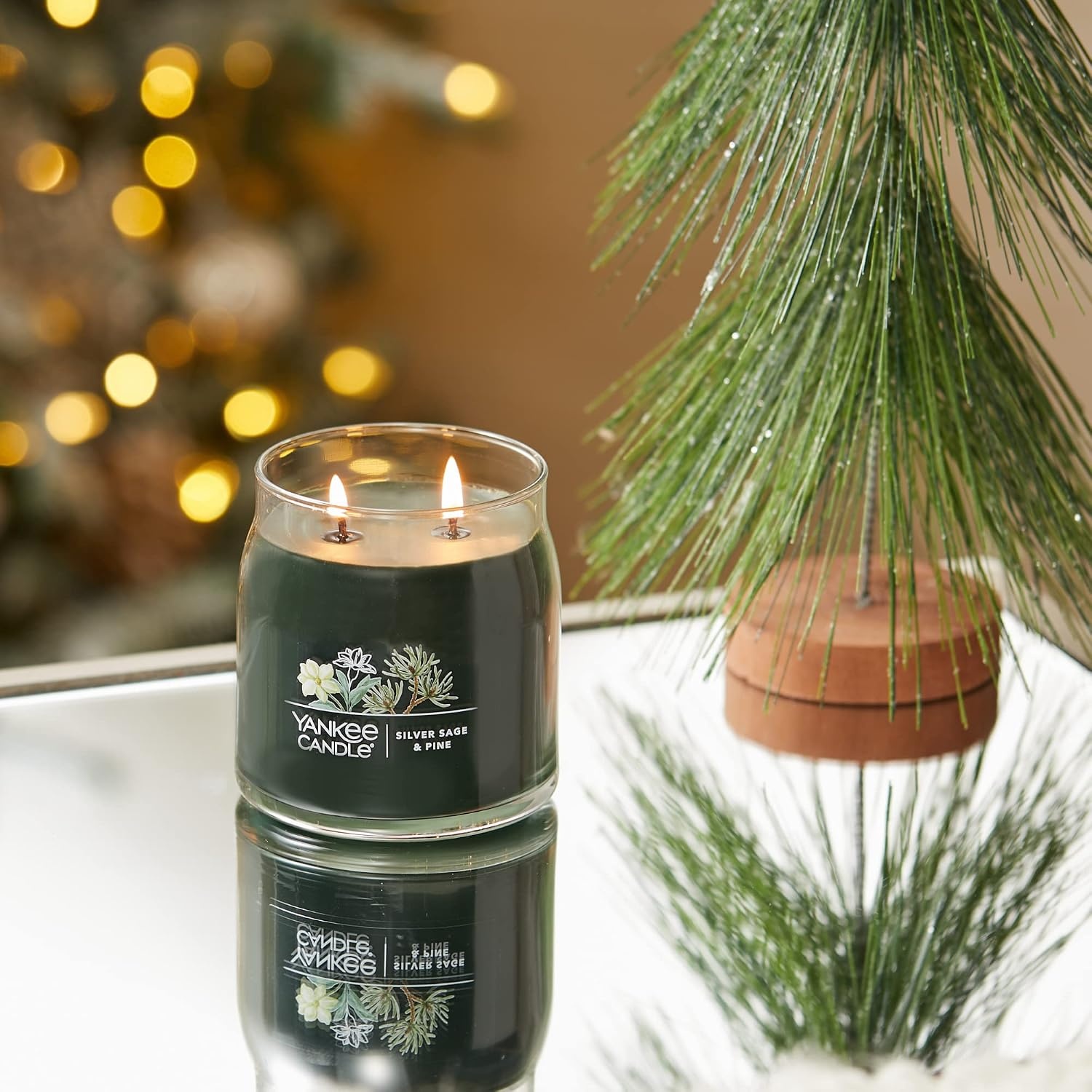 image:imageYankee Candle Studio Scented Candle Single Wick Jar Candle for Home Fragrance Premium Plant Wax Blend Long Lasting Burn Dried Lavender amp Oak Pack of 1Silver Sage Pine
