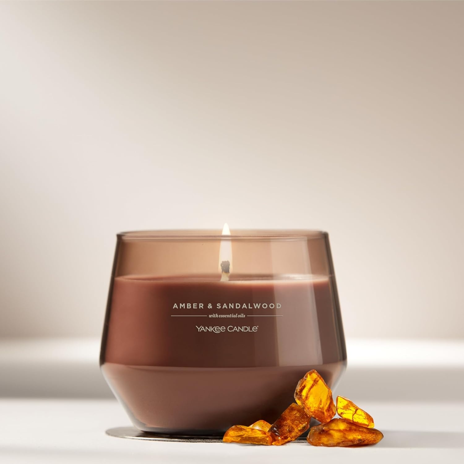 image:imageYankee Candle Studio Scented Candle Single Wick Jar Candle for Home Fragrance Premium Plant Wax Blend Long Lasting Burn Dried Lavender amp Oak Pack of 1Amber Sandalwood