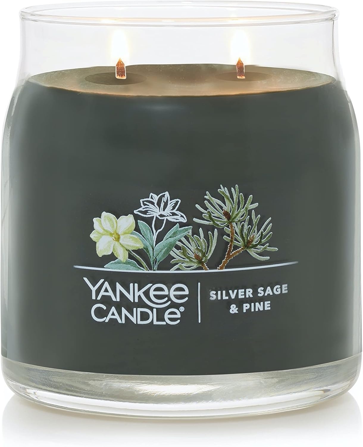 image:imageYankee Candle Studio Scented Candle Single Wick Jar Candle for Home Fragrance Premium Plant Wax Blend Long Lasting Burn Dried Lavender amp Oak Pack of 1Silver Sage Pine