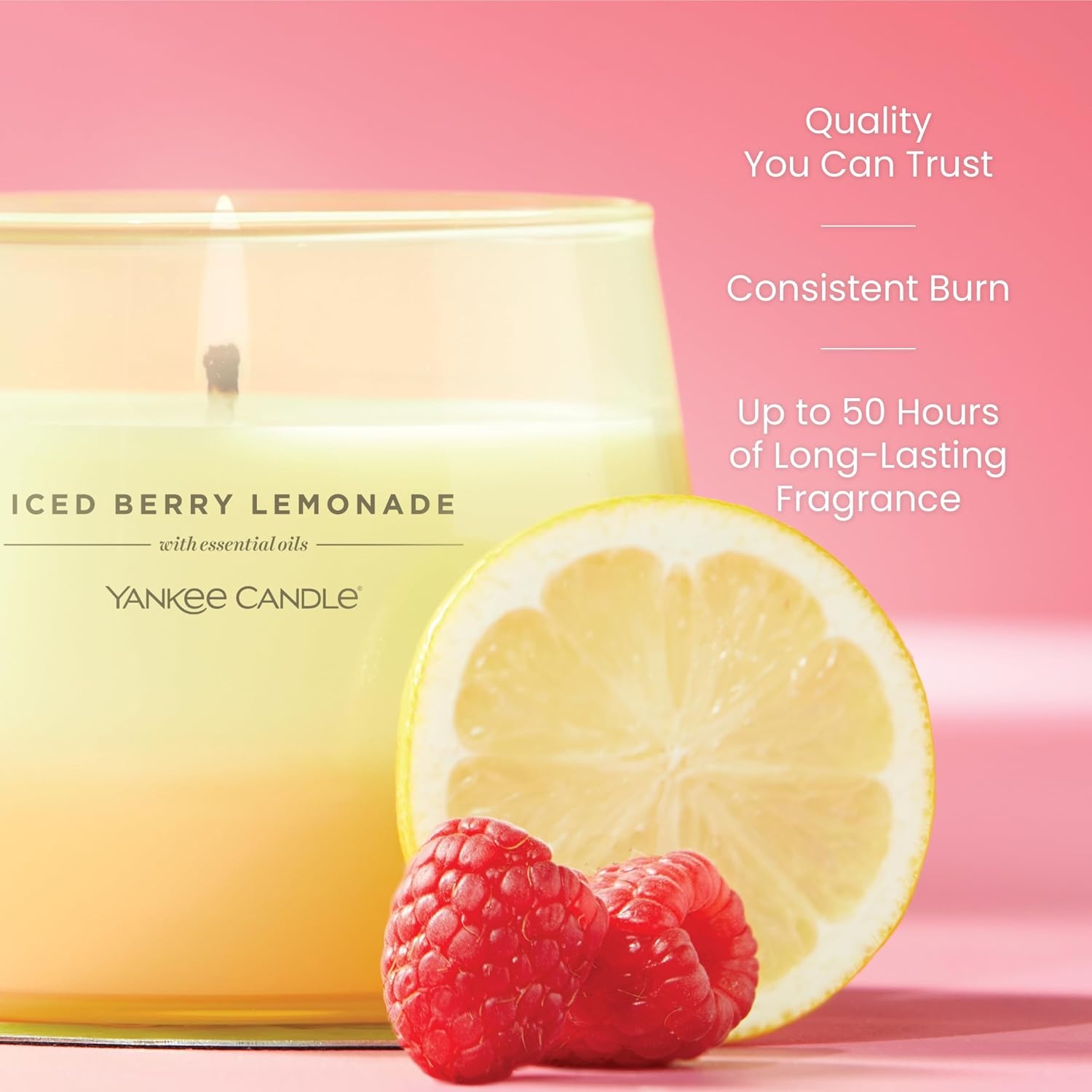 image:imageYankee Candle Studio Scented Candle Single Wick Jar Candle for Home Fragrance Premium Plant Wax Blend Long Lasting Burn Iced Berry Lemonade Pack of 1Iced Berry Lemonade