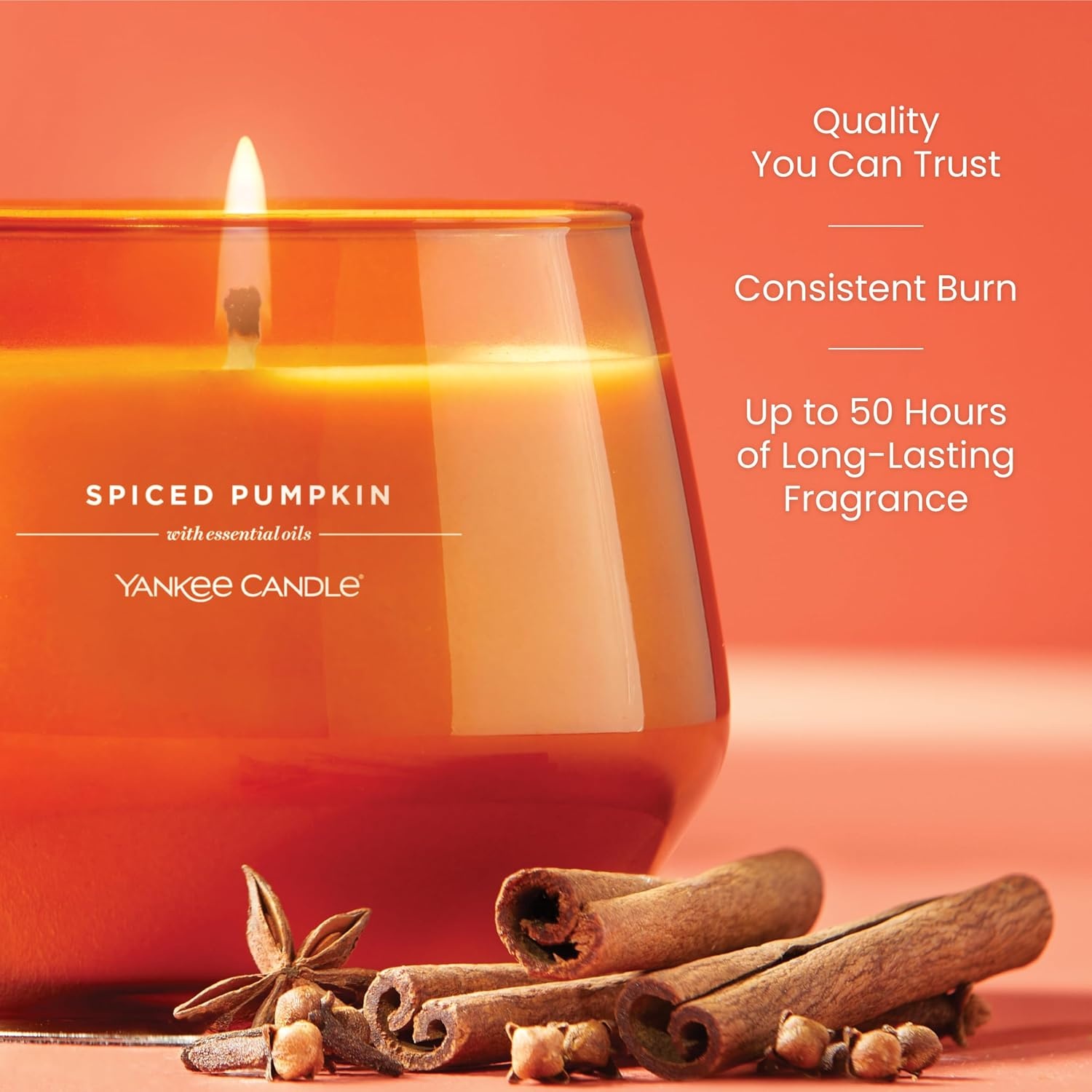 image:imageYankee Candle Studio Scented Candle Single Wick Jar Candle for Home Fragrance Premium Plant Wax Blend Long Lasting Burn Spiced Pumpkin Pack of 1