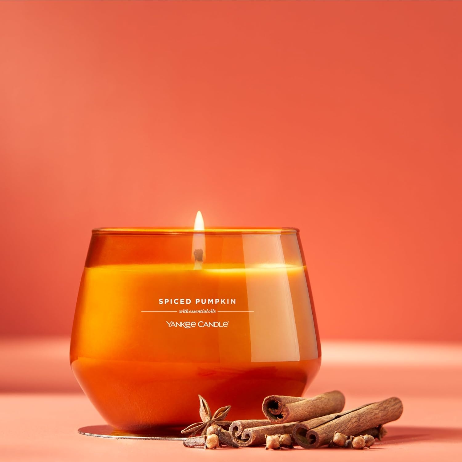image:imageYankee Candle Studio Scented Candle Single Wick Jar Candle for Home Fragrance Premium Plant Wax Blend Long Lasting Burn Spiced Pumpkin Pack of 1