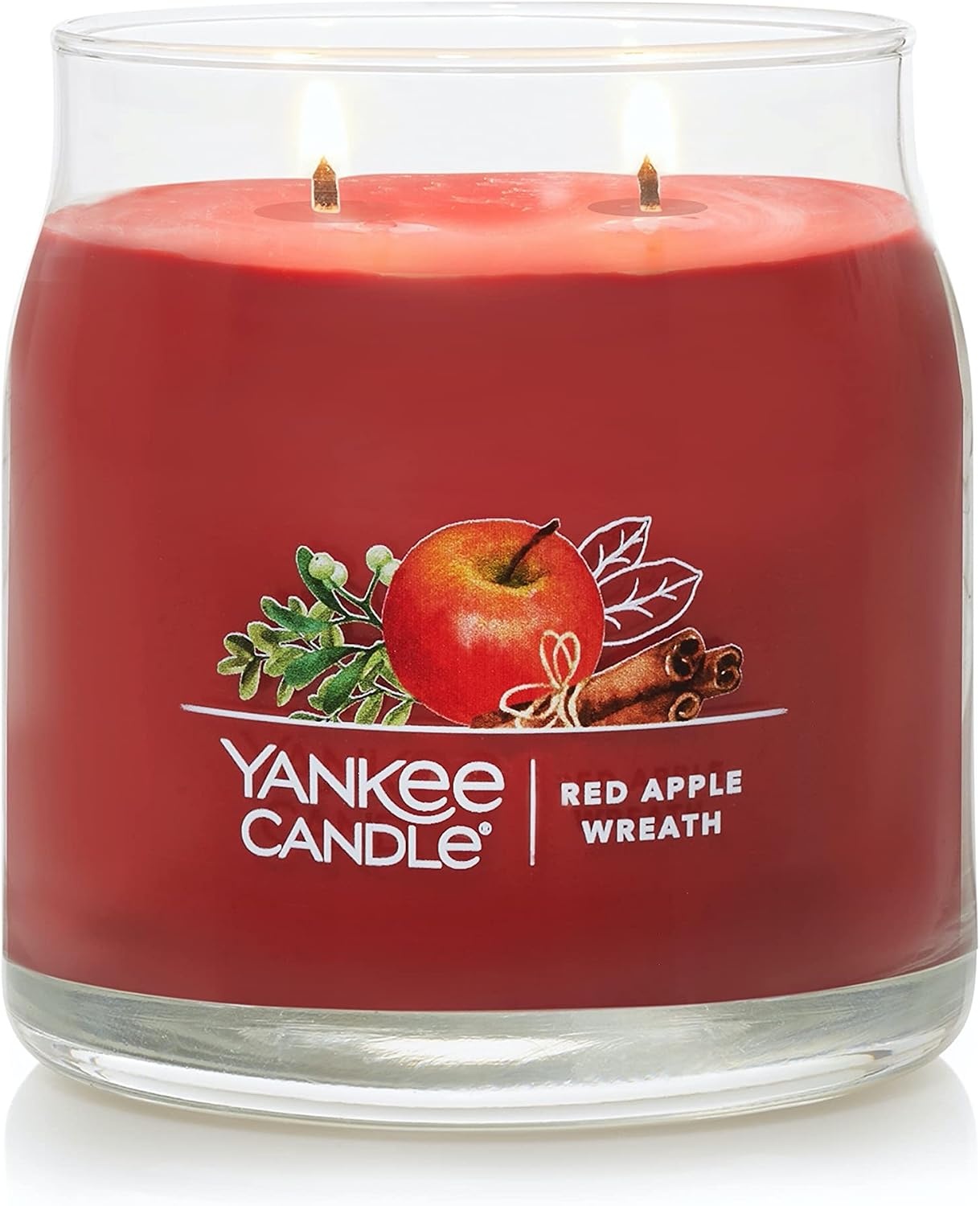 image:imageYankee Candle Studio Scented Candle with up to 50 Hour Burn Time Premium Plant Wax Blend for Consistent Burn 10 oz Jar Candle with Room Filling Fragrance Red Apple Wreath Pack of 1Fruit