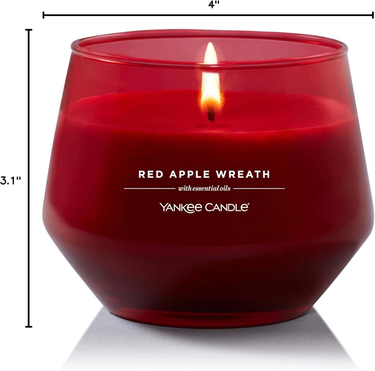 image:imageYankee Candle Studio Scented Candle with up to 50 Hour Burn Time Premium Plant Wax Blend for Consistent Burn 10 oz Jar Candle with Room Filling Fragrance Red Apple Wreath Pack of 1Festive