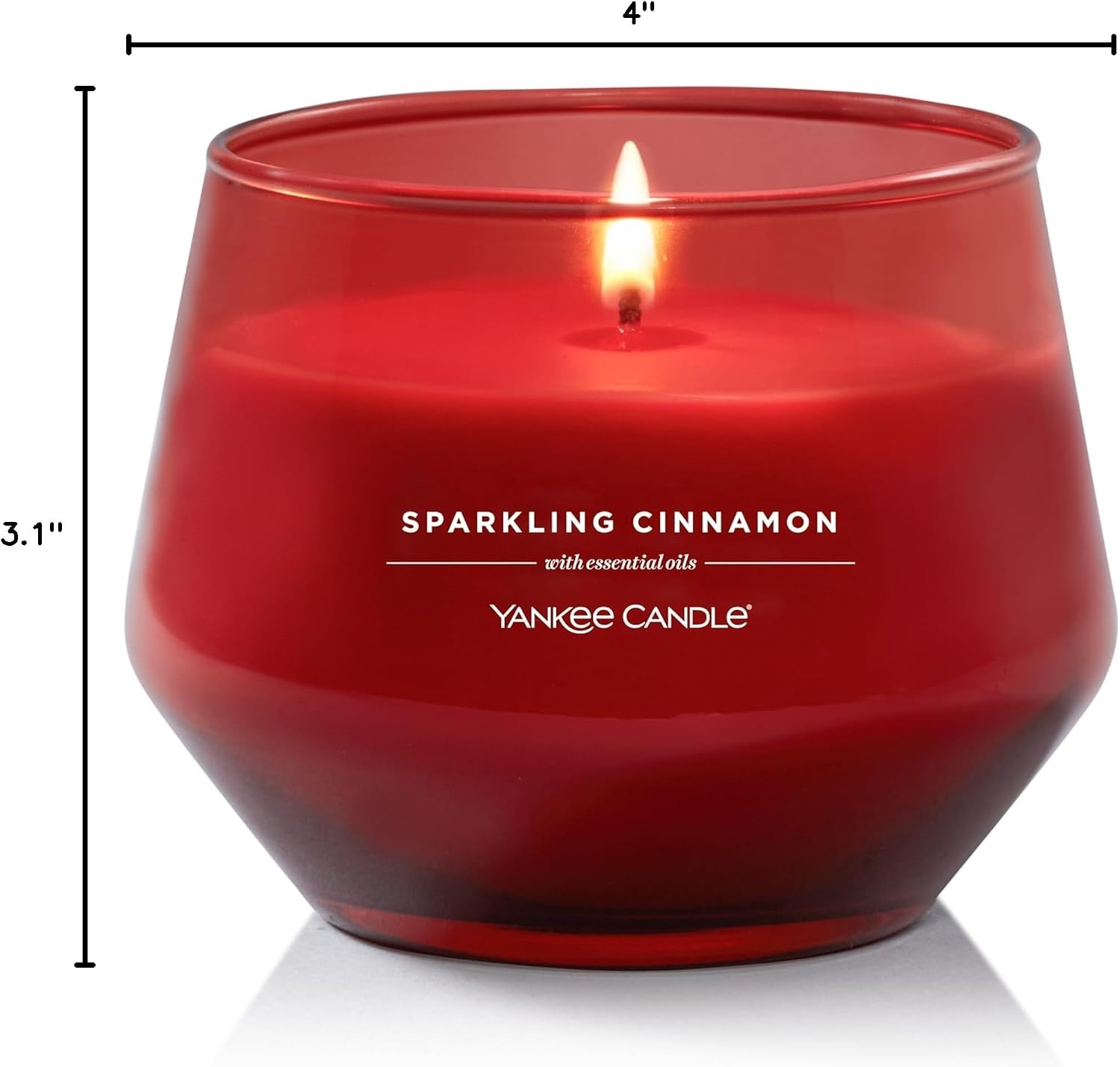 image:imageYankee Candle Studio Scented Candle with up to 50 Hour Burn Time Premium Plant Wax Blend for Consistent Burn 10 oz Jar Candle with Room Filling Fragrance Red Apple Wreath Pack of 1Sparkling Cinnamon