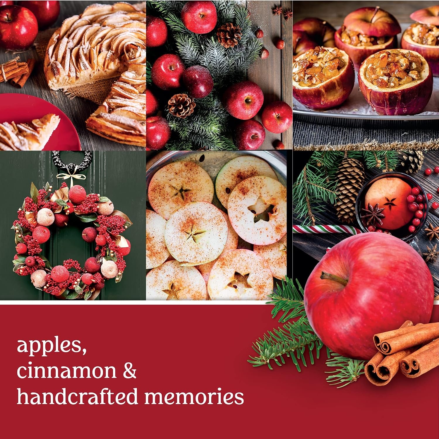 image:imageYankee Candle Studio Scented Candle with up to 50 Hour Burn Time Premium Plant Wax Blend for Consistent Burn 10 oz Jar Candle with Room Filling Fragrance Red Apple Wreath Pack of 1Fruit