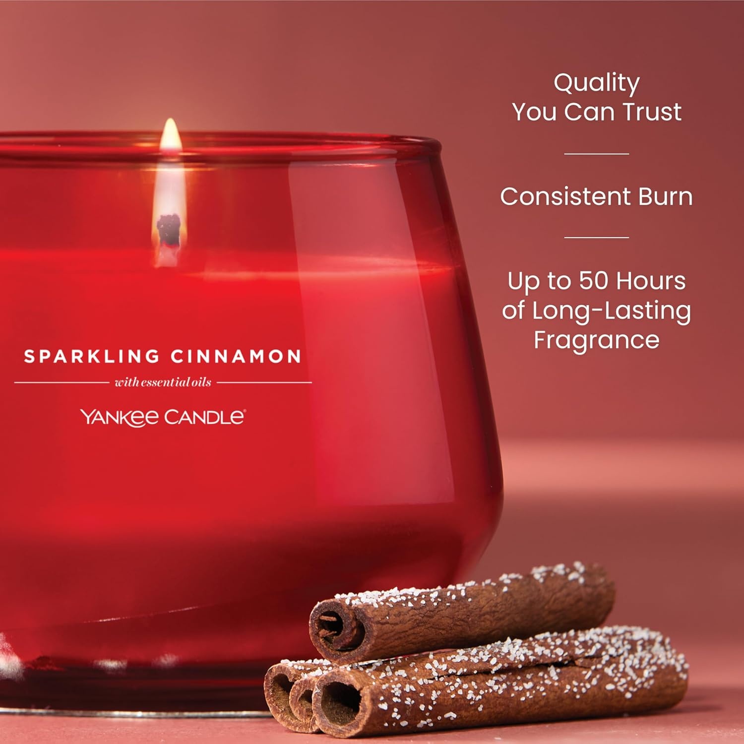 image:imageYankee Candle Studio Scented Candle with up to 50 Hour Burn Time Premium Plant Wax Blend for Consistent Burn 10 oz Jar Candle with Room Filling Fragrance Red Apple Wreath Pack of 1Sparkling Cinnamon