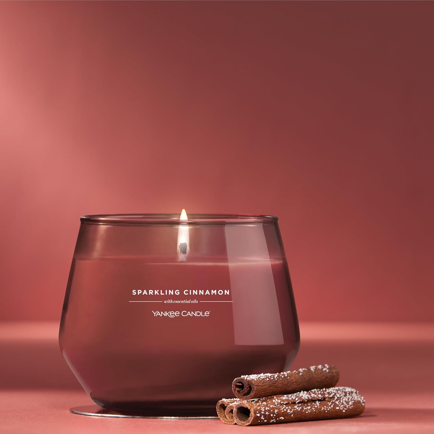 image:imageYankee Candle Studio Scented Candle with up to 50 Hour Burn Time Premium Plant Wax Blend for Consistent Burn 10 oz Jar Candle with Room Filling Fragrance Red Apple Wreath Pack of 1Sparkling Cinnamon