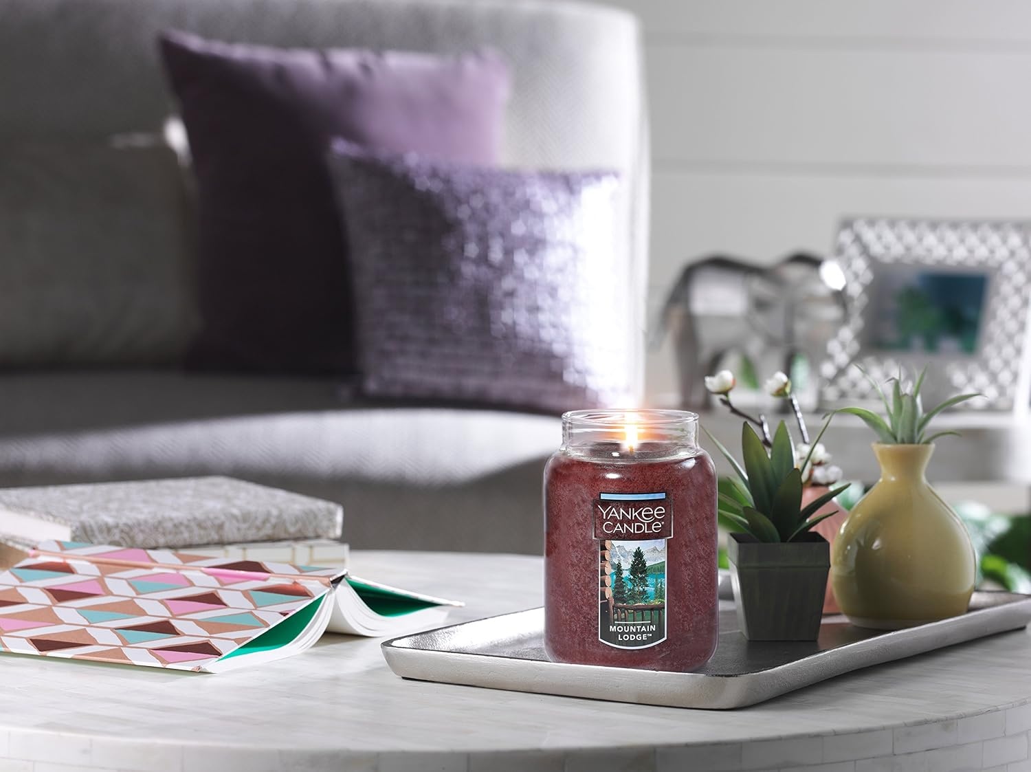 image:imageYankee Candle Sugared Cinnamon Apple Scented Classic 22oz Large Jar Single Wick Aromatherapy Candle Over 110 Hours of Burn Time Perfect for Fall and Autumn Home DcorMountain Lodge