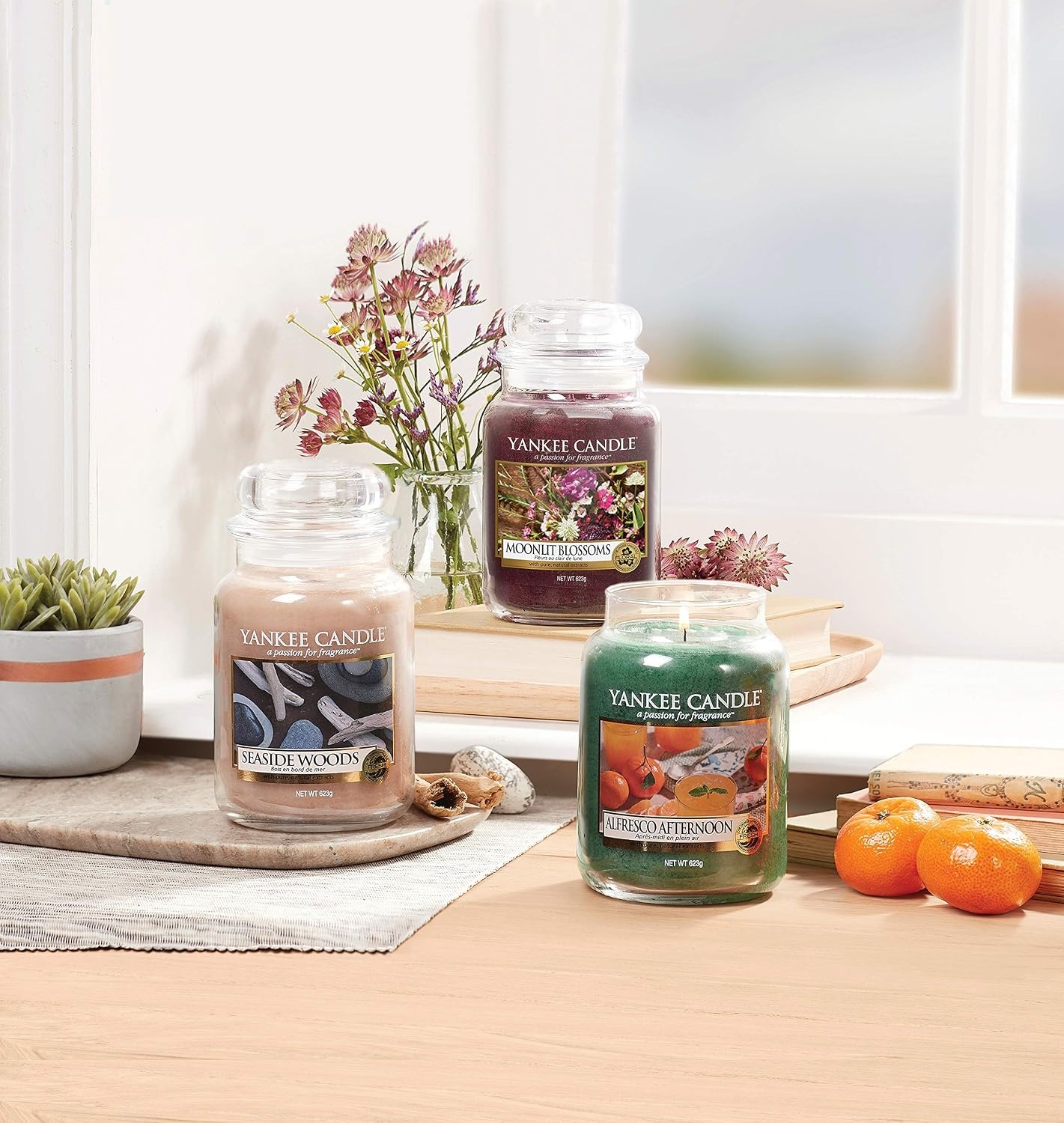 image:imageYankee Candle Sun amp Sand Scented Classic 22oz Large Jar Single Wick Candle Over 110 Hours of Burn TimeSeaside Woods