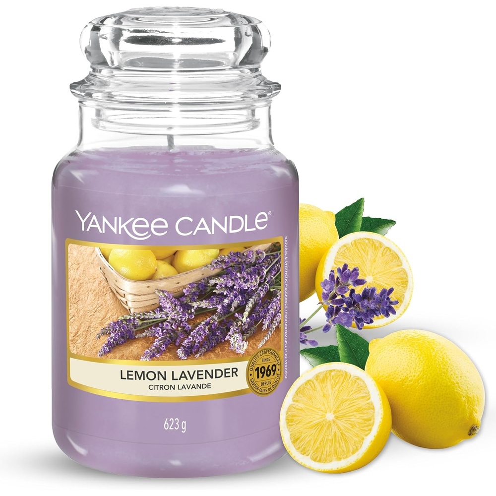 image:imageYankee Candle Black Cherry Scented Classic 22oz Large Jar Single Wick Candle Over 110 Hours of Burn Time Ideal for Home Dcor and GiftingLemon Lavender