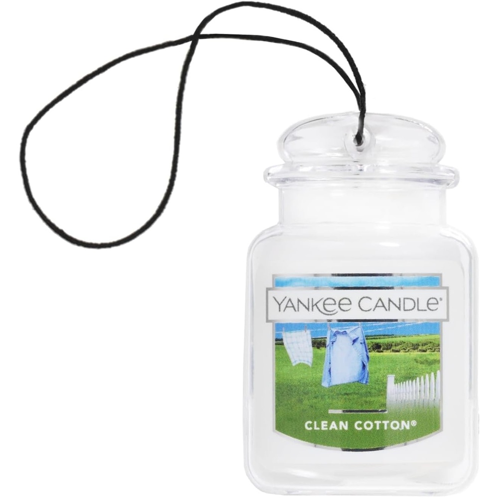 image:imageYankee Candle Car Jar Ultimate Air Freshener Hanging Car Freshener Long Lasting Odor Neutralizing Fragrance Clean Cotton Pack of 1Single Pack