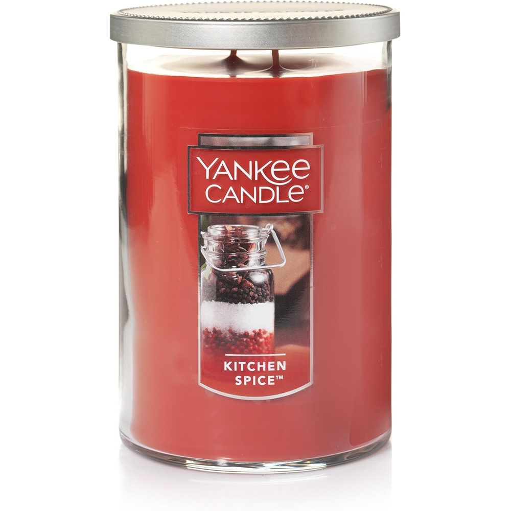 image:imageYankee Candle Large Tumbler Scented Candle with up to 80 Hour Burn Time Premium Plant Wax Blend for Consistent Burn 20 oz Tumbler Candle with Room Filling Fragrance Sugared Cinnamon AppleKitchen Spice