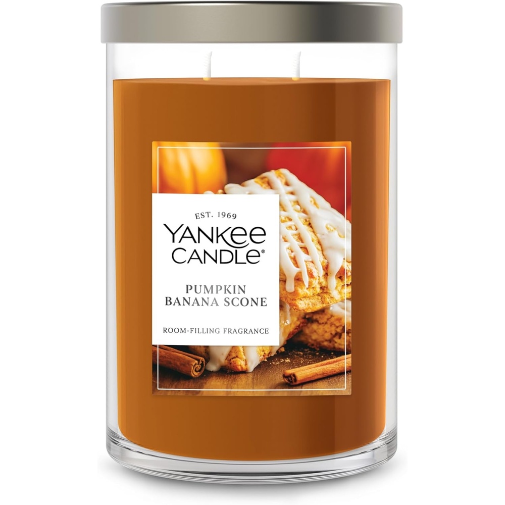 image:imageYankee Candle Large Tumbler Scented Candle with up to 80 Hour Burn Time Premium Plant Wax Blend for Consistent Burn 20 oz Tumbler Candle with Room Filling Fragrance Pumpkin Banana Scone
