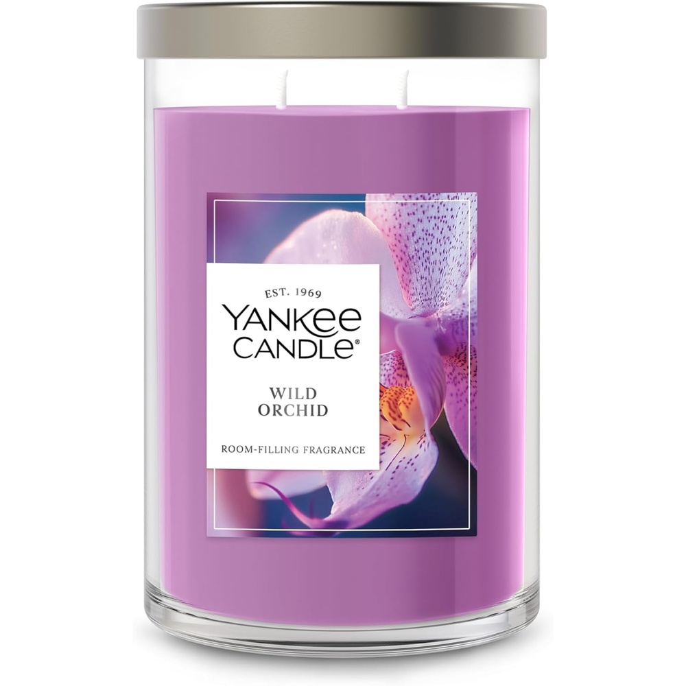 image:imageYankee Candle Large Tumbler Scented Candle with up to 80 Hour Burn Time Premium Plant Wax Blend for Consistent Burn 20 oz Tumbler Candle with Room Filling Fragrance Lilac BlossomsWild Orchid